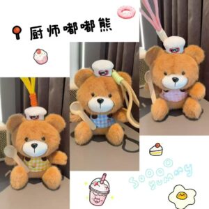 Llavero peluche oso chef